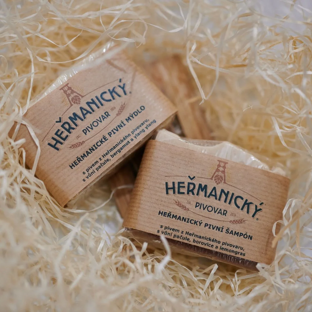 Heřmanické pivní mýdlo a šampón(dárková krabička)